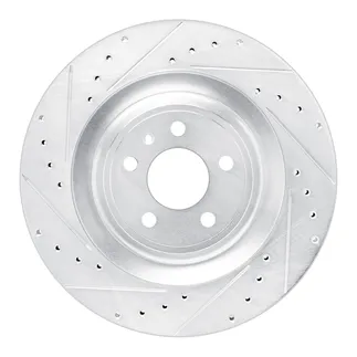 R1 Concepts EDZ-02102L Brake Rotor Drilled & Slotted Silver
